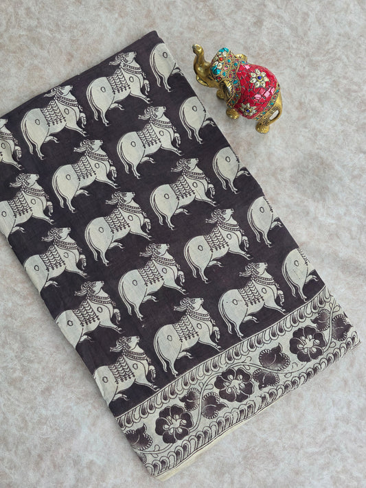 Pure kalamkari cotton saree  - 19