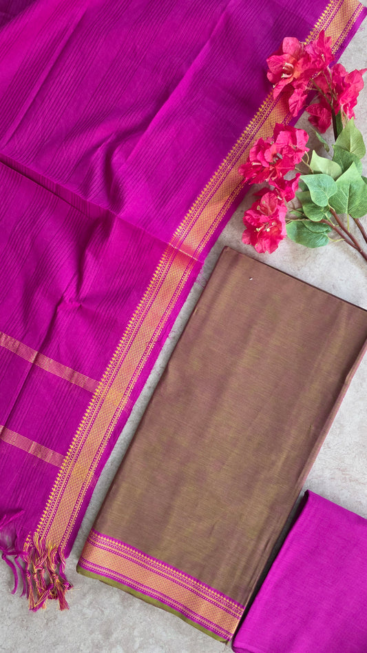Pure handloom cotton with mangalagiri border - AA14