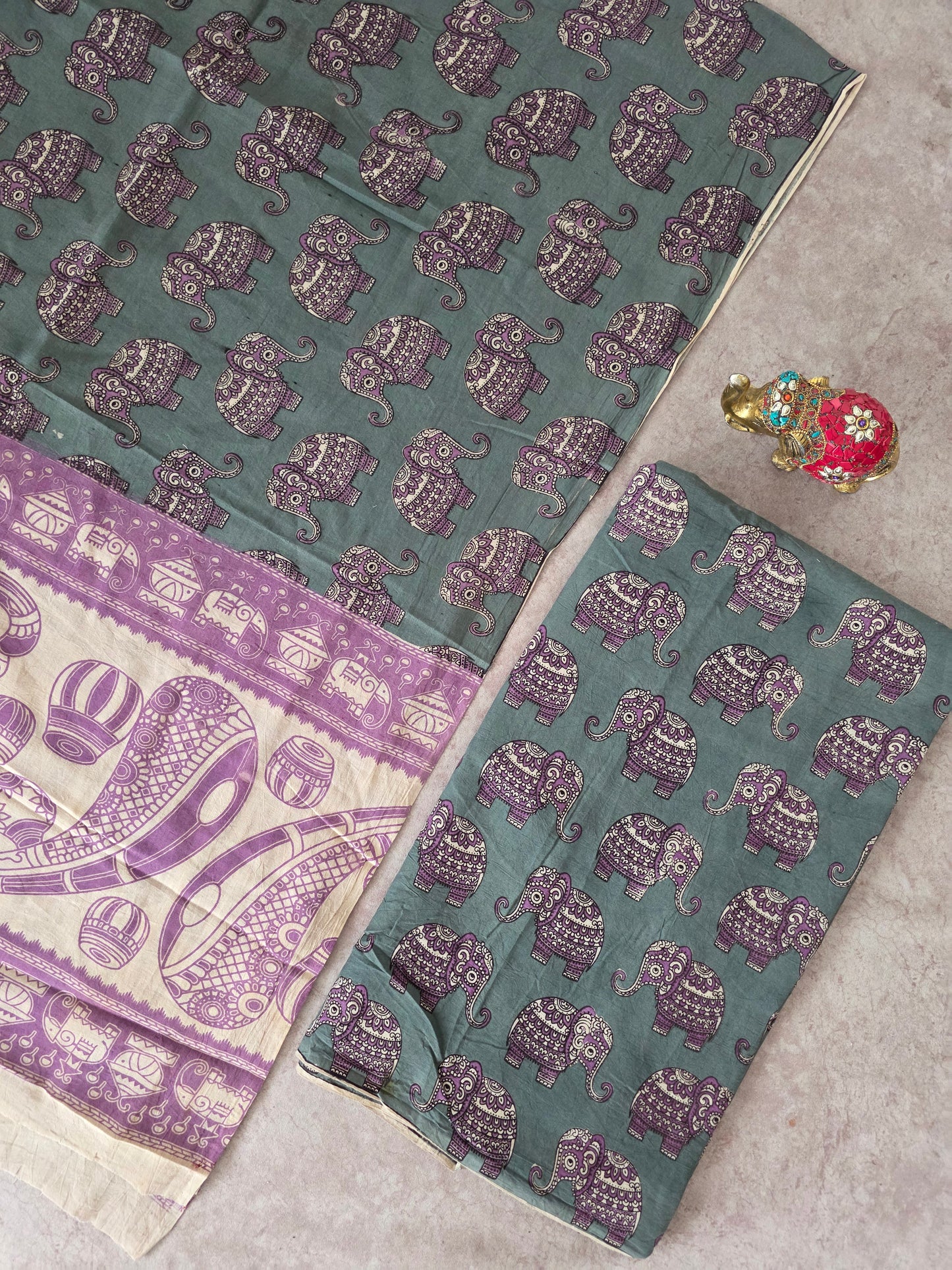 Pure Kalamkari Cotton Salwar Set (2.50 Metres) - Ak352