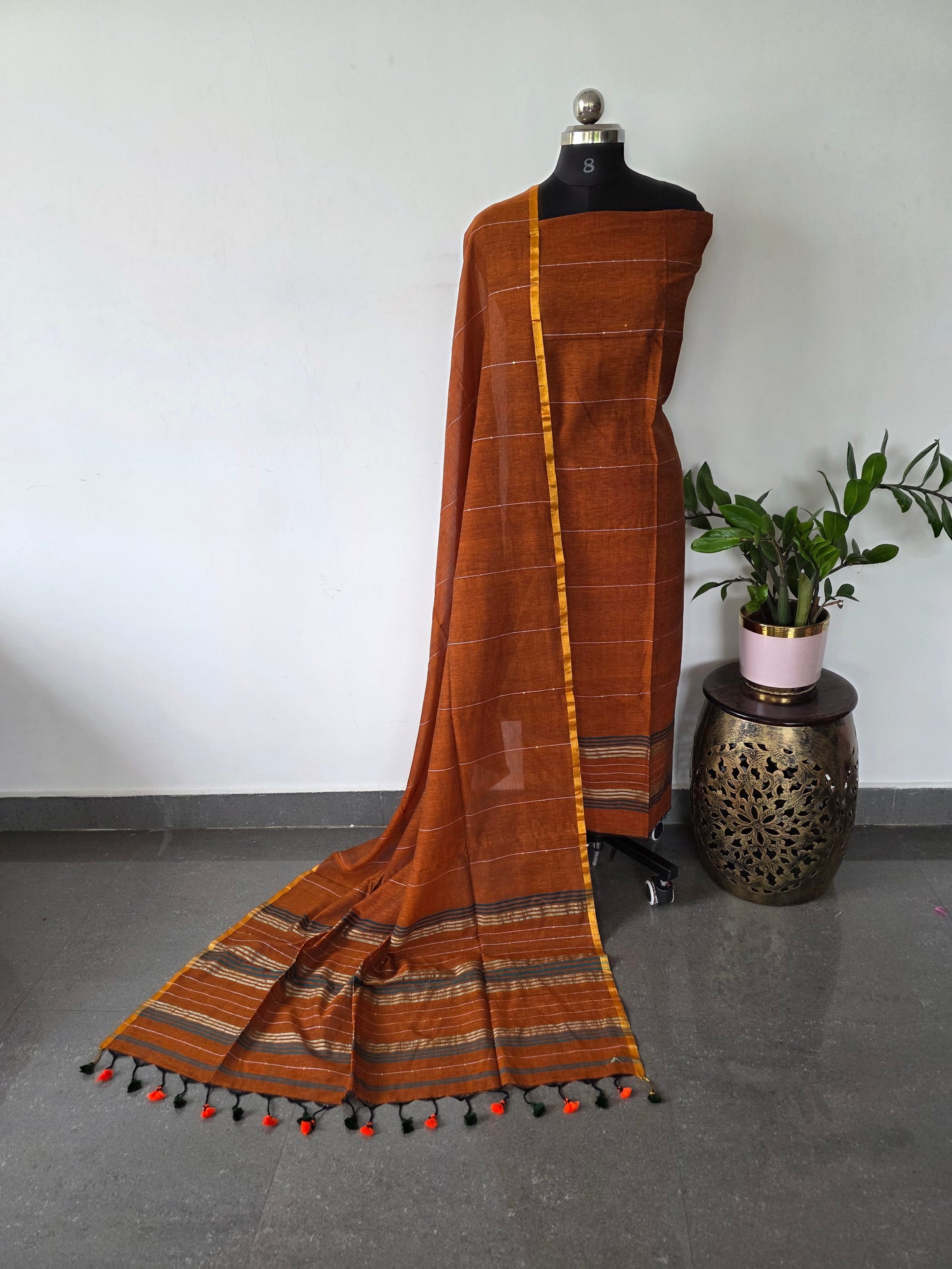 Premium mul khadi sequence work set - MUL273