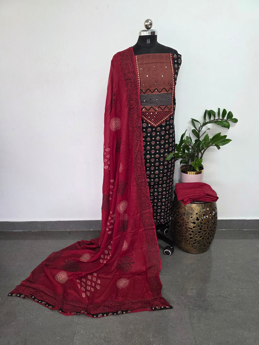 Ajrakh cotton set - BA267