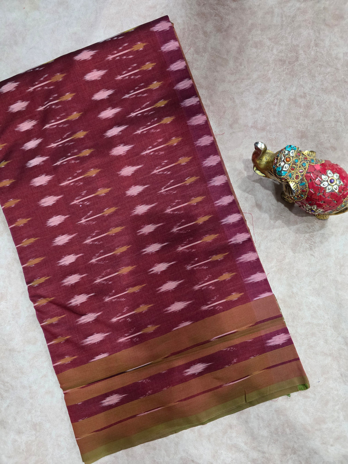 Mercerised warp ikkat saree - WW245