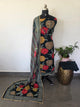 Glass viscose organza silk with handwork embroidery set -FS17