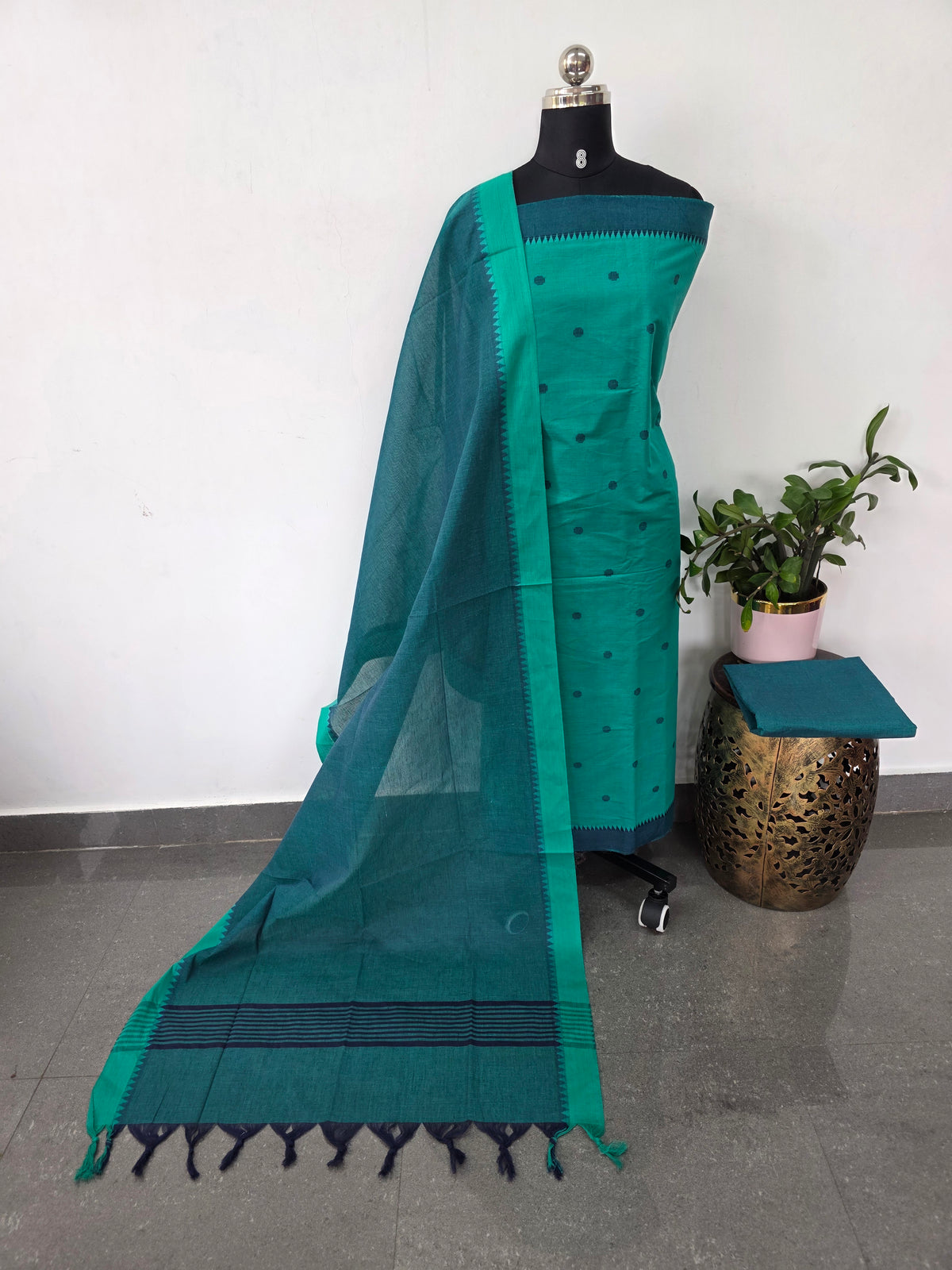 Temple border coin butta south cotton set - HA133