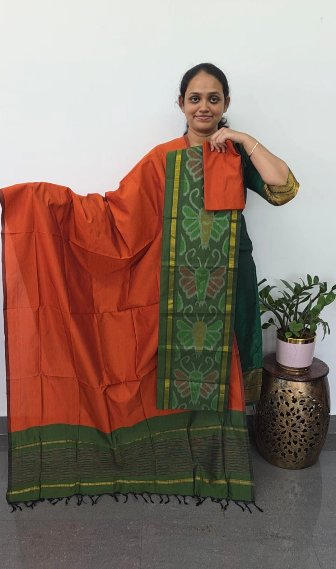 Pochampally sico set with ikkat damn -SD422