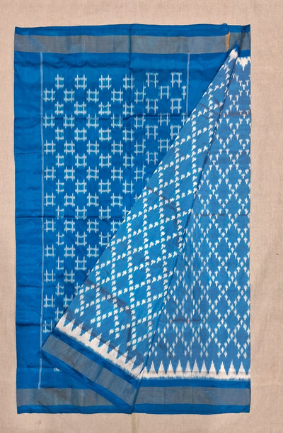 Handloom Mulberry pure Ikkat pattu saree- WW582