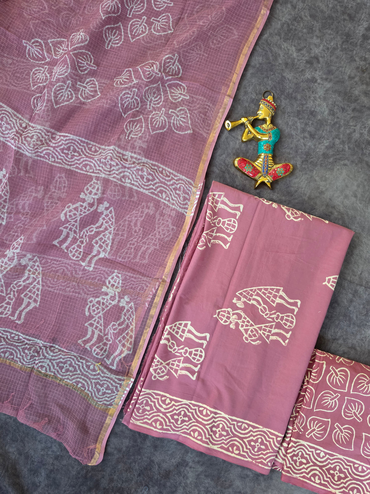 Handblock Jaipuri cotton with Kota duppatta - JA561