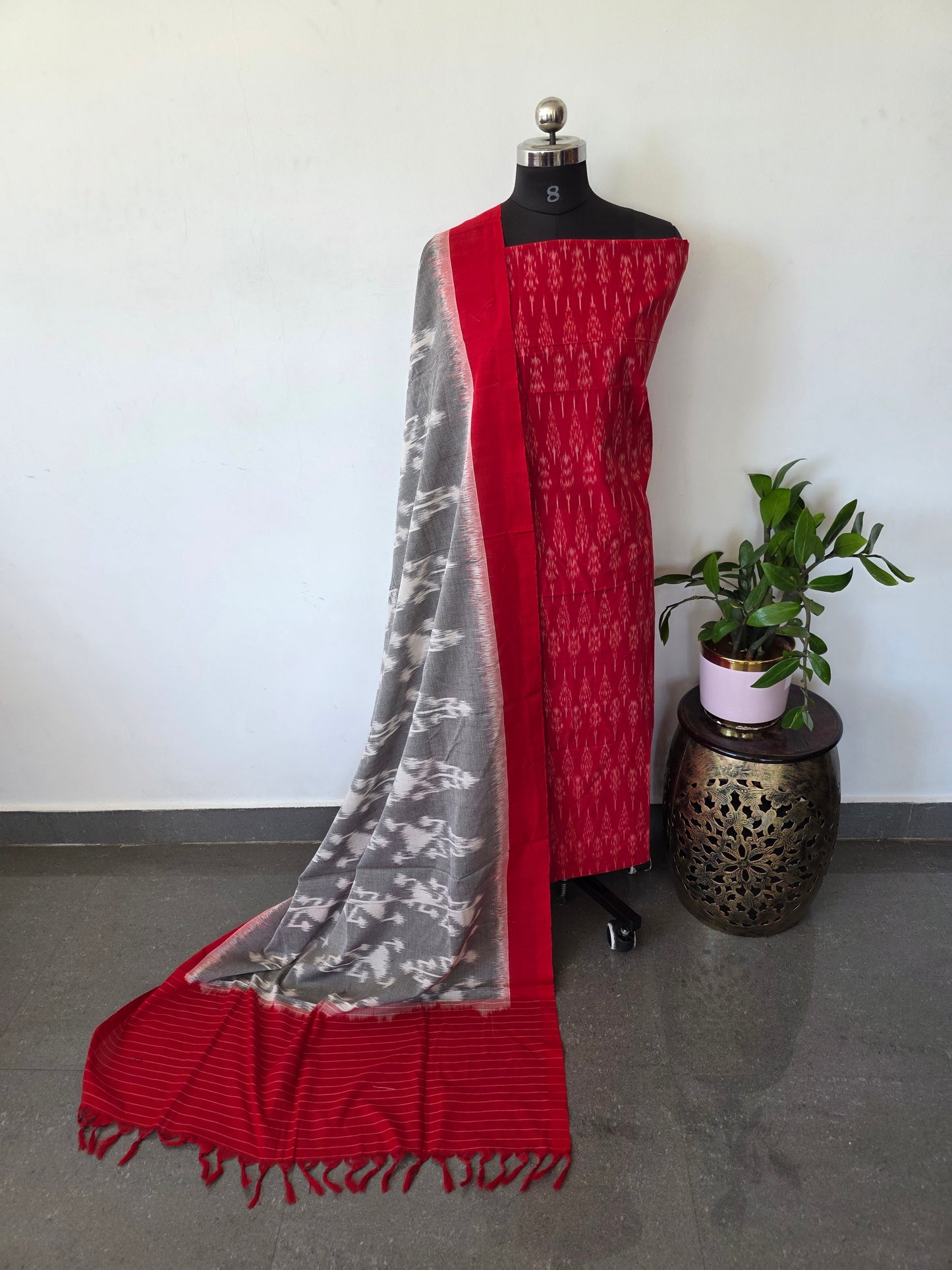 Handloom Mercerised ikkat cotton salwar set - KK111