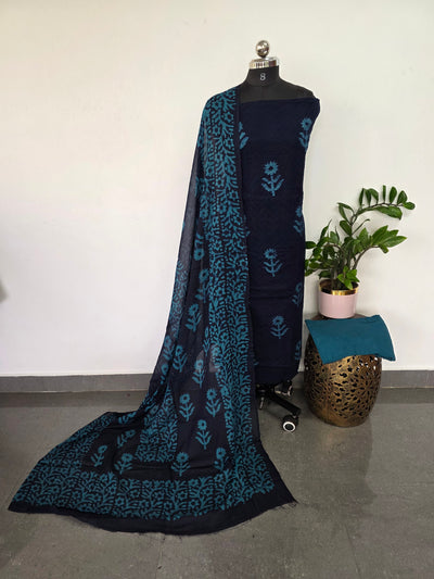 Hakoba batik cotton set (blue) - BA404