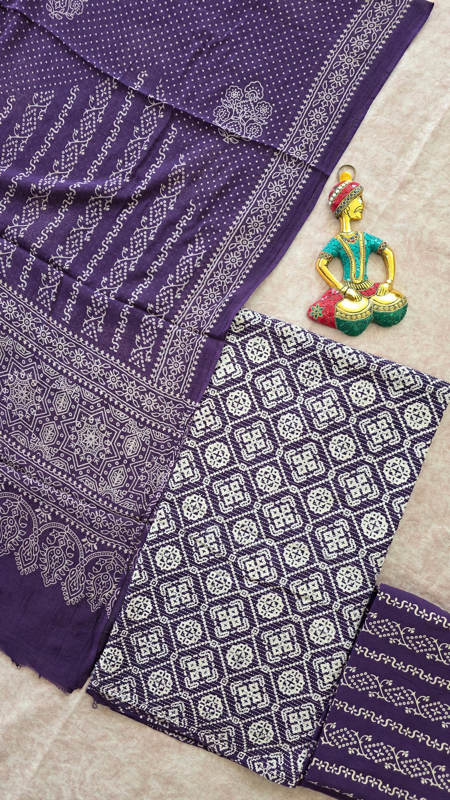 Heavy kantha Ajrakh cotton set - VC98