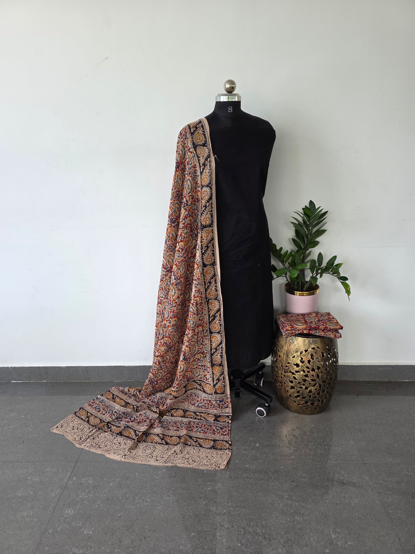 Handblock pure kalamkari cotton set  - HA10
