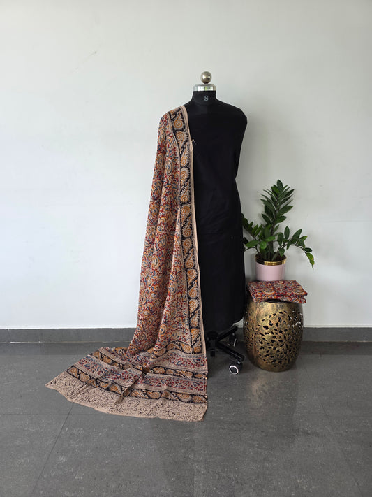Handblock pure kalamkari cotton set  - HA10