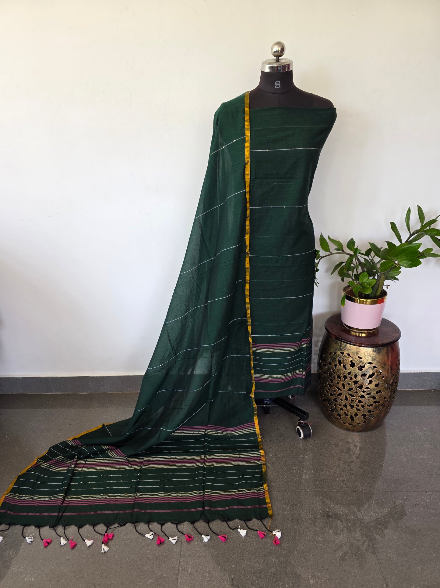 Premium mul khadi sequence work set - MUL328