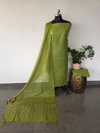 Bhagalpuri katan weaving set with cutwork dupatta - BA583