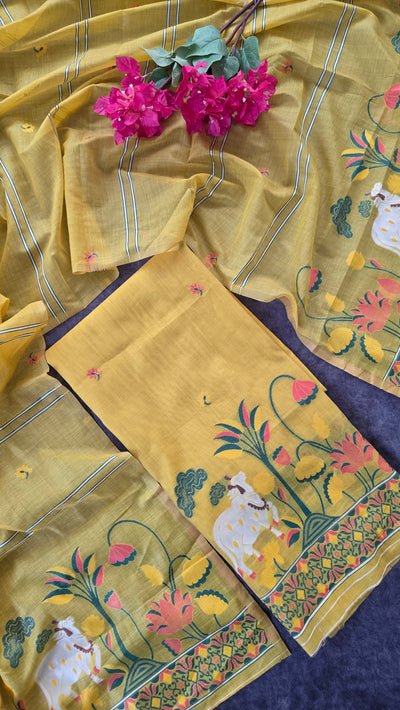 Premium jamdhani paithani silk cotton set - BB67