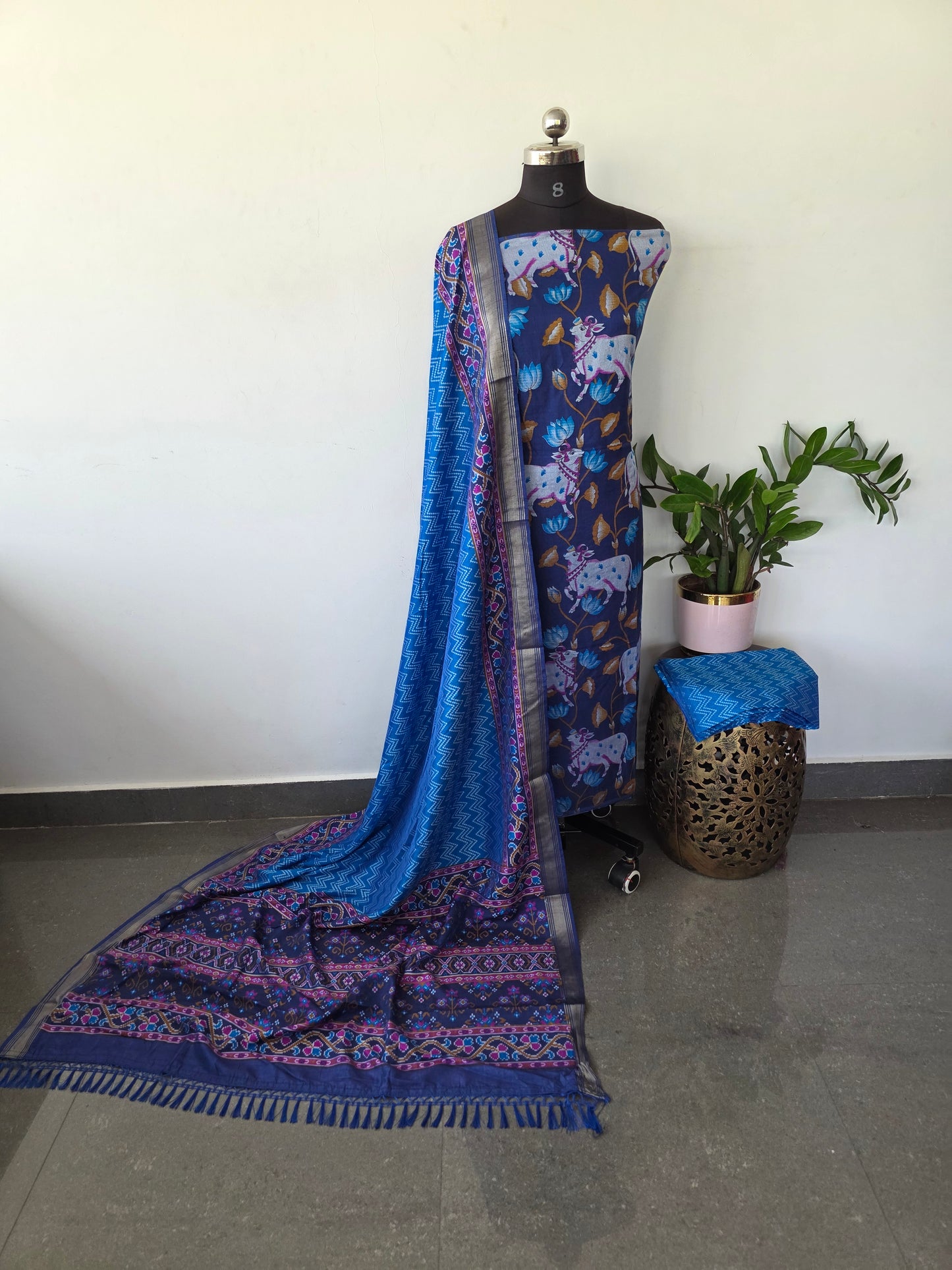 Premium semi Patola silk set - PK81