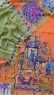 Handcrafted Kalahasthi Penkalamkari bangalore silk set - KH33