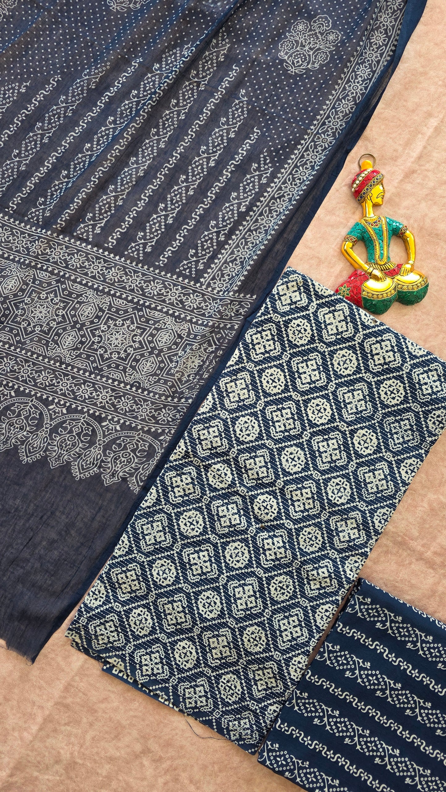 Heavy kantha Ajrakh cotton set - VC99