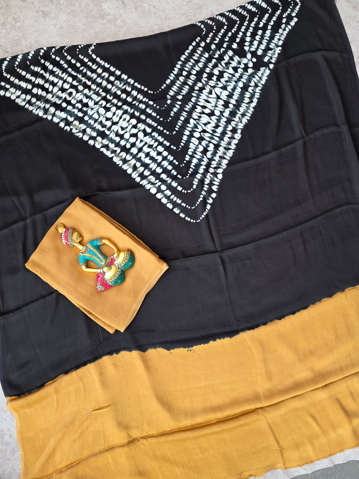 Handcrafted shibori Modal satin silk set - SM8