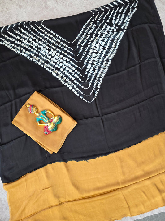 Handcrafted shibori Modal satin silk set - SM8