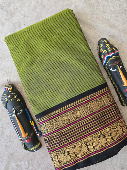 Chettinadu cotton running material with thread border(0.5 mtrs ) - CRM9