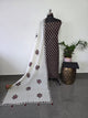 Handcrafted ajrakh cotton top with applique cotton shawl - BAA61