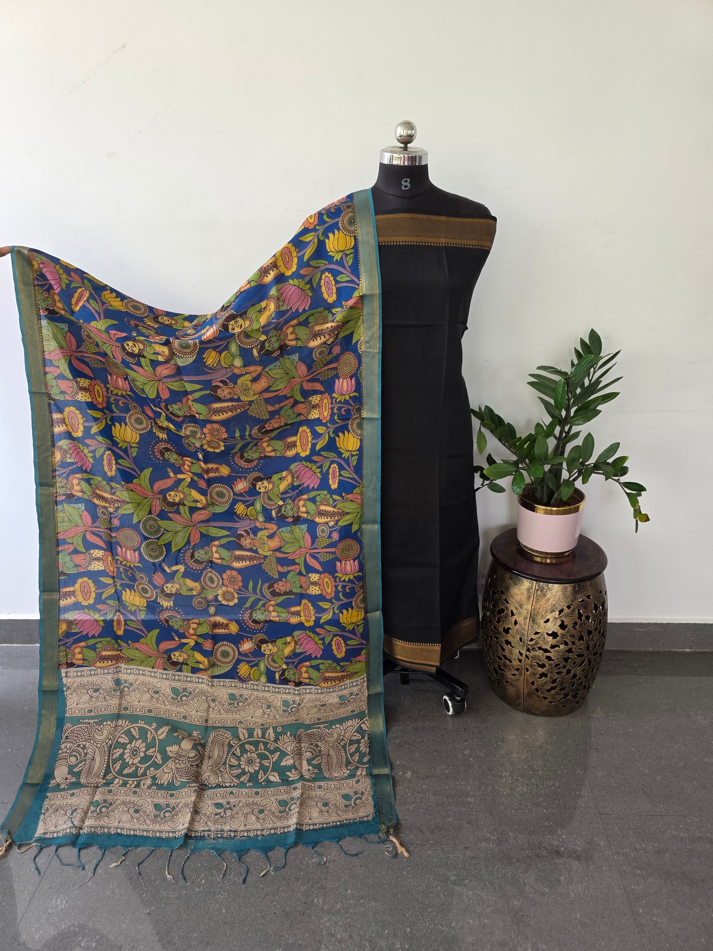 Pure chennuri kalamkari silk duppatta  - 28
