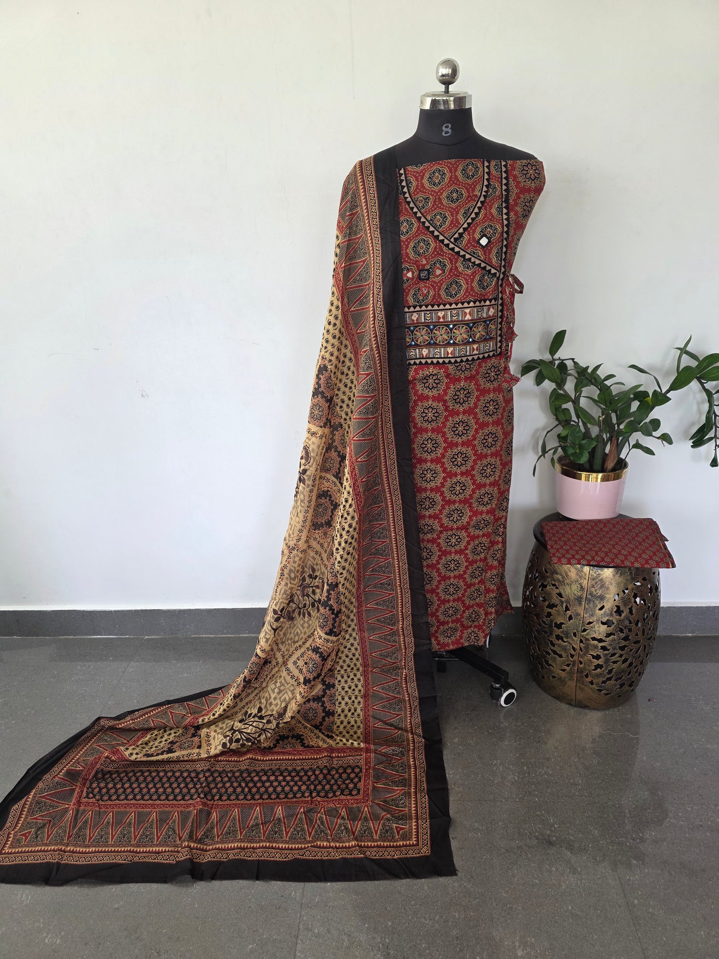 Angarakha Kutch mirror work cotton set -SA9