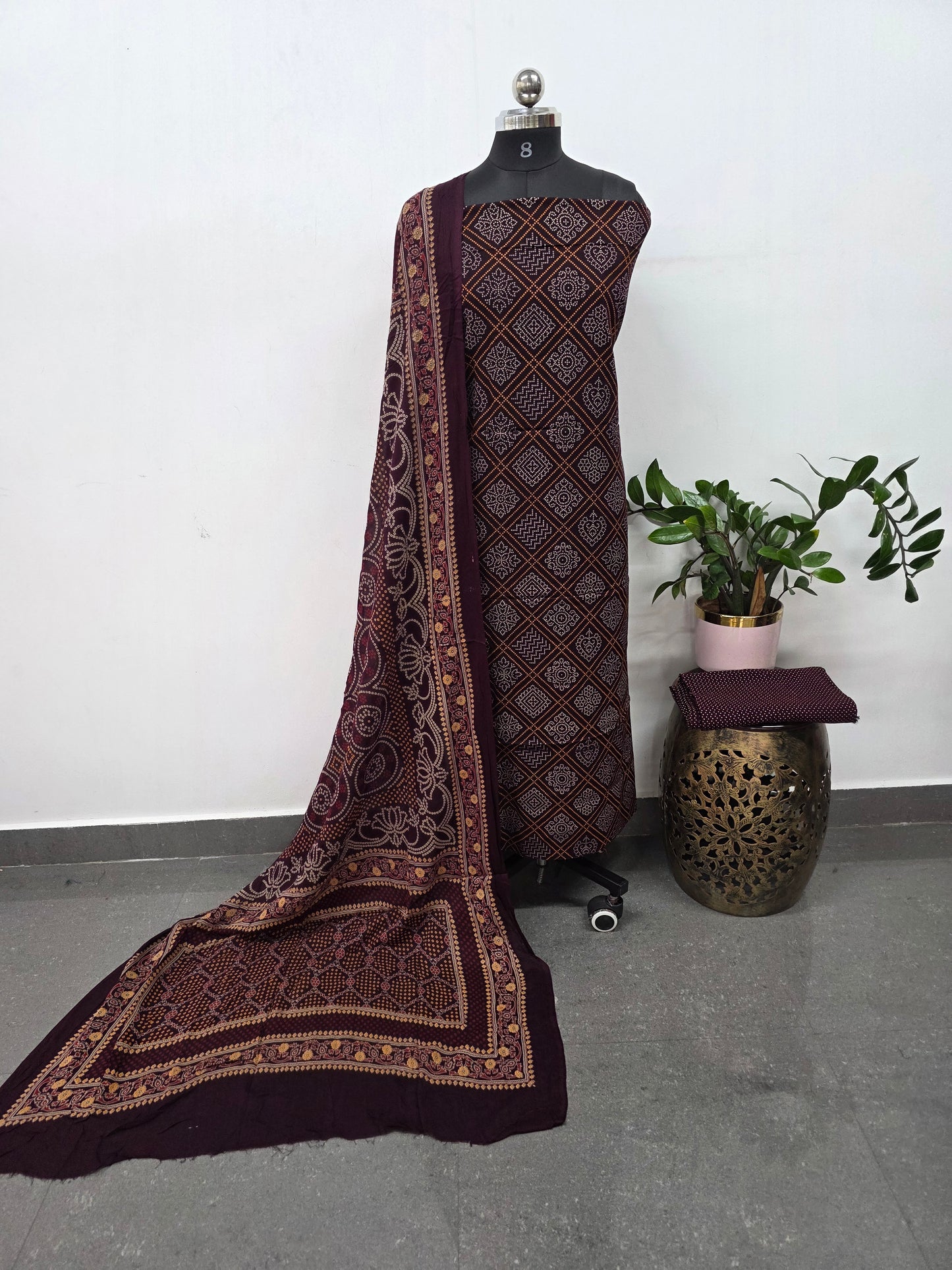 Ajrakh rayon cotton set - VZ48