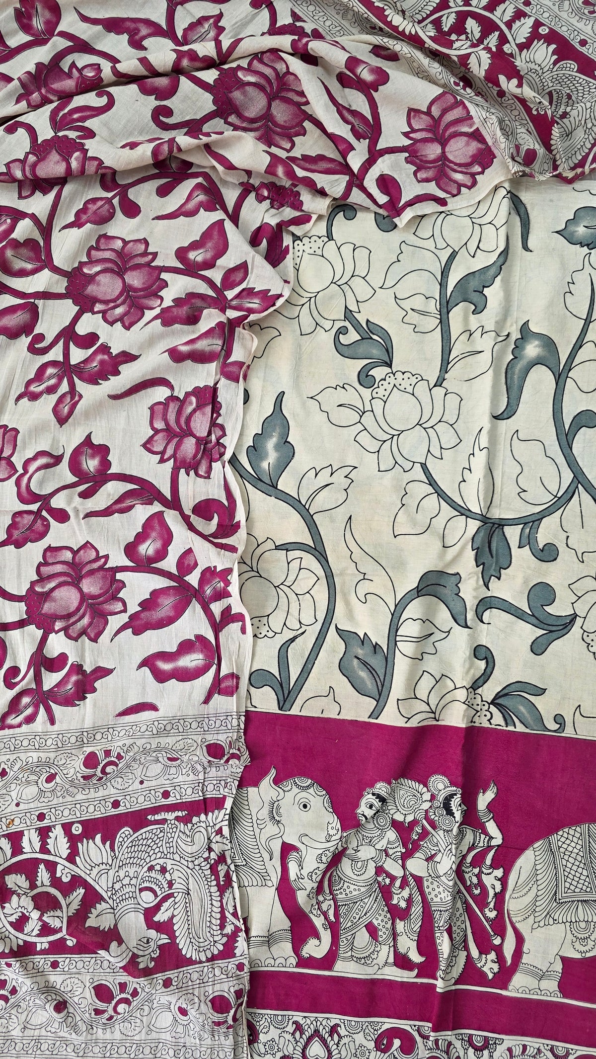 Handcrafted pure kalamkari cotton (2 pcs) set -AK567