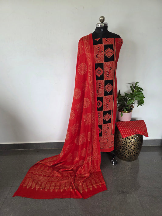 Ajrakh rayon salwar set - BA306