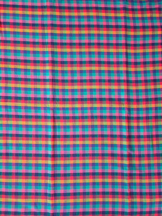 Madras kattam prewashed textured running material (1 mtr) - MD26 (1 inch* 1 inch)