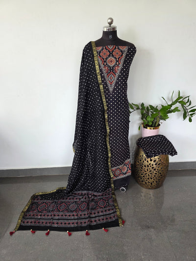 Handcrafted Satin cotton ajrakh salwar -HZ138