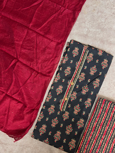 Ajrakh silk set - DM279