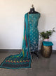Shimmer Muslin bandhani silk with handwork embroidery set -FS10
