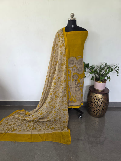 Handcrafted Kota kalamkari set (2 pc set )-AK468