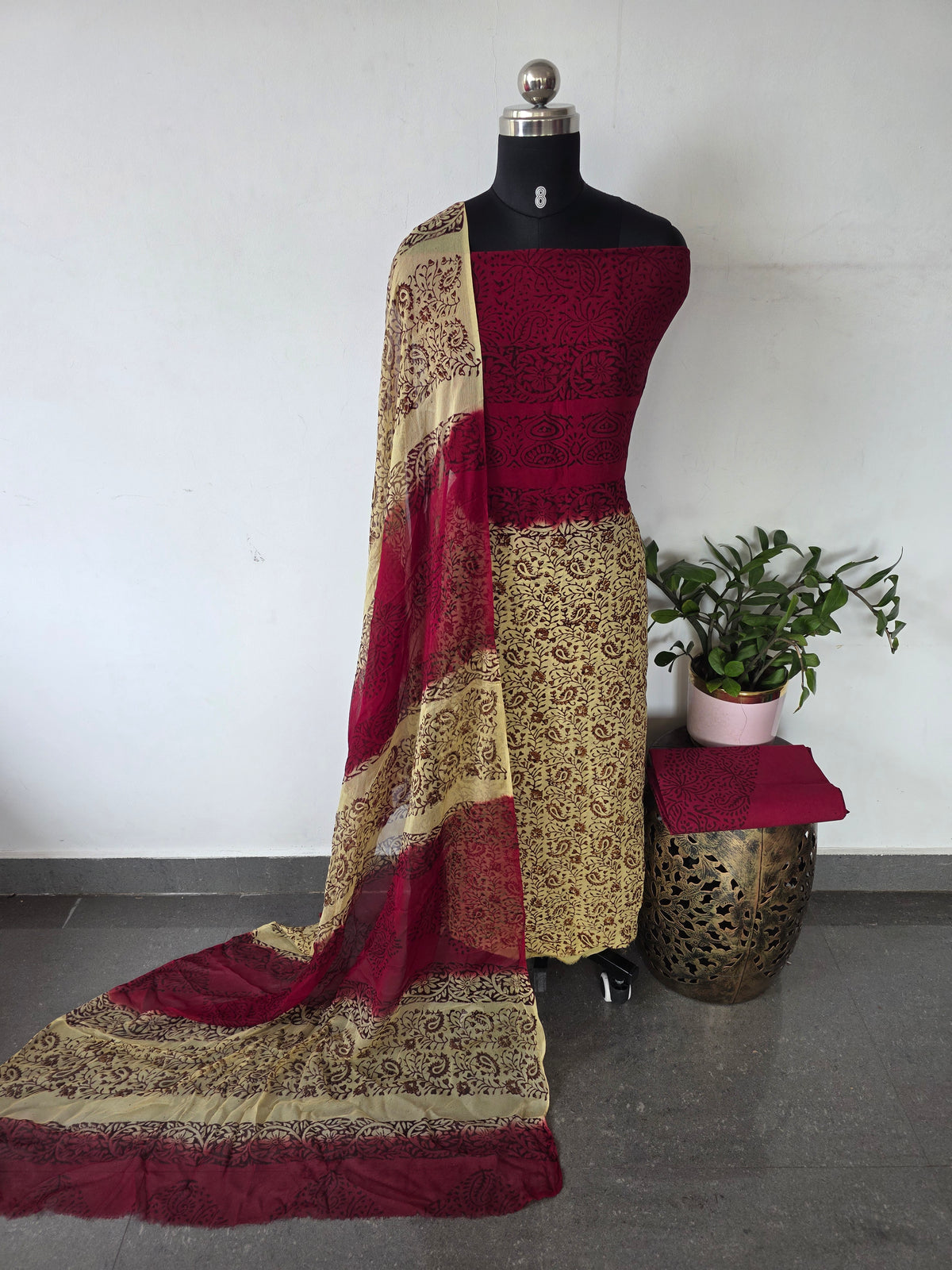 Handblock georgette salwar set -GE239