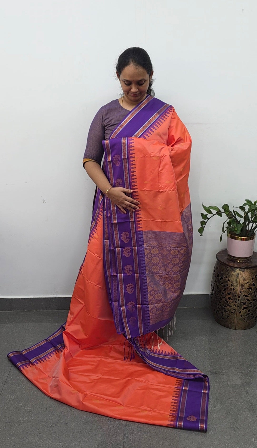 Gadwal semi soft silk saree - GS57