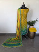 Shimmer Muslin bandhani silk with handwork embroidery set-FS12