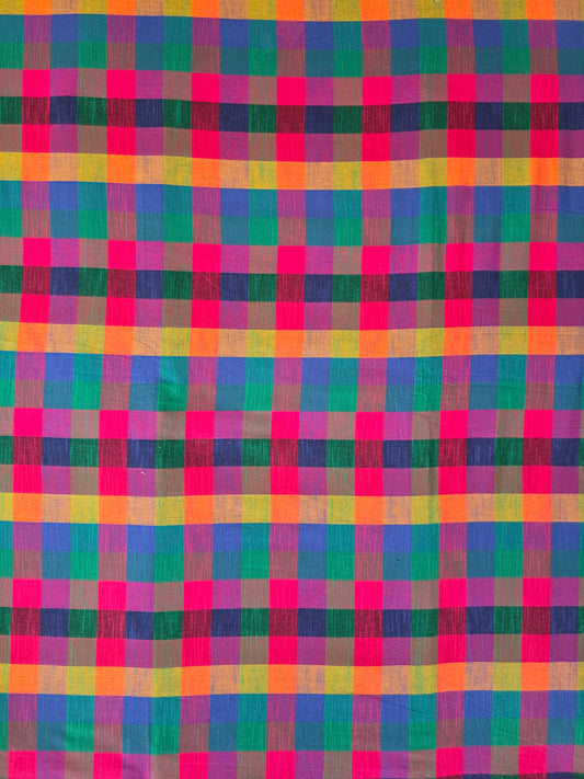 Madras kattam prewashed textured running material (1 mtr) - MD27 (2 inches*2 inches)