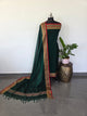 Mercerised narayanapet salwar set with annam border (green)(4.5 mtrs  )- NA10