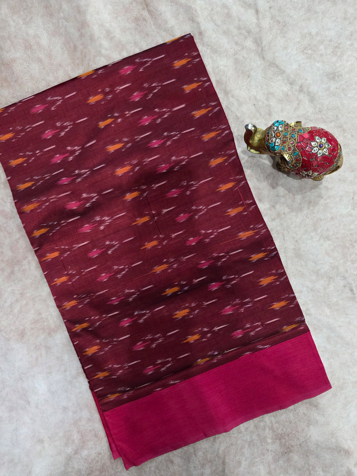 Mercerised warp ikkat saree - WW202