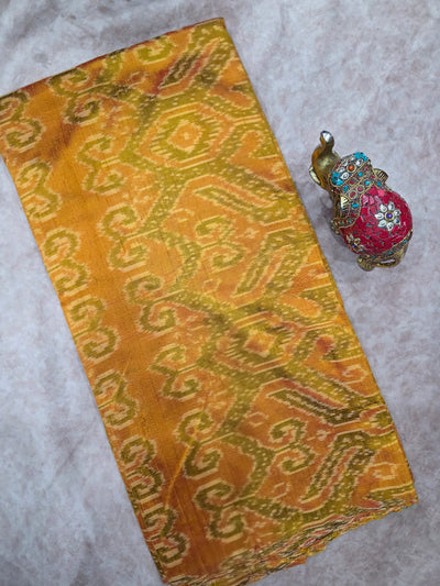 Pochampally dubbian ikkat silk running fabric - WW147