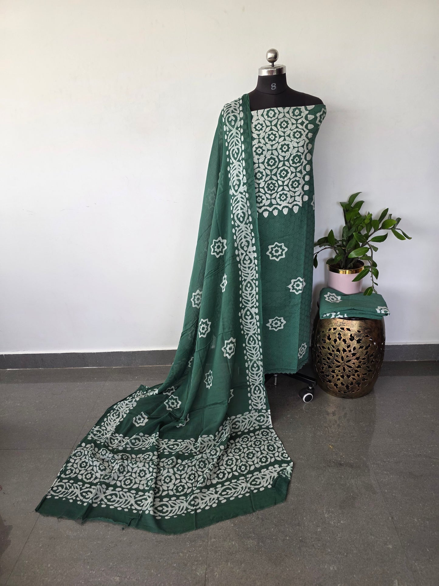 Schiffli batik cotton set - BA216
