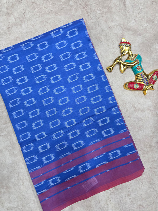 Mercerised warp ikkat saree - NV398