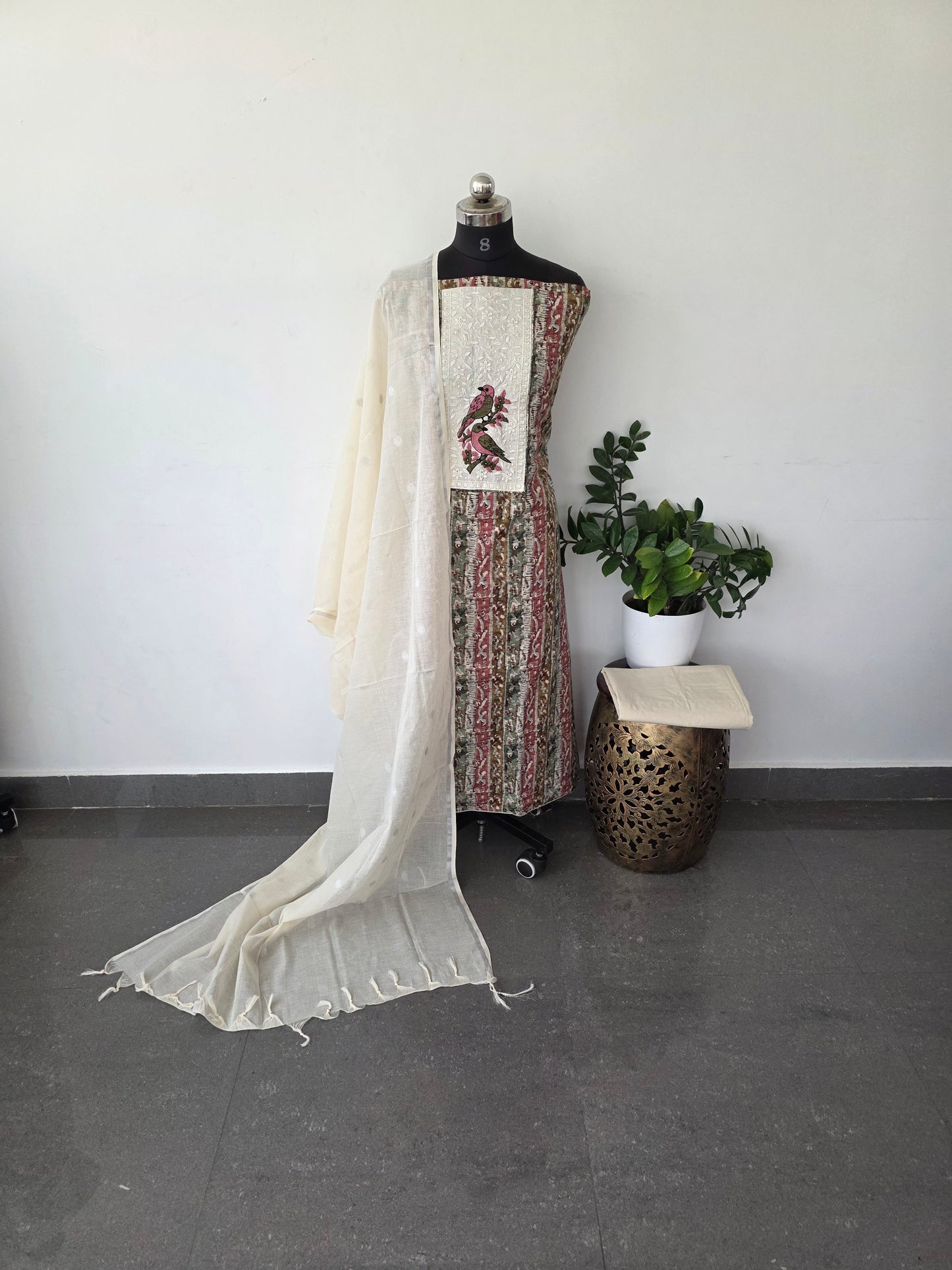 Pure cotton set with embroidery work- POS