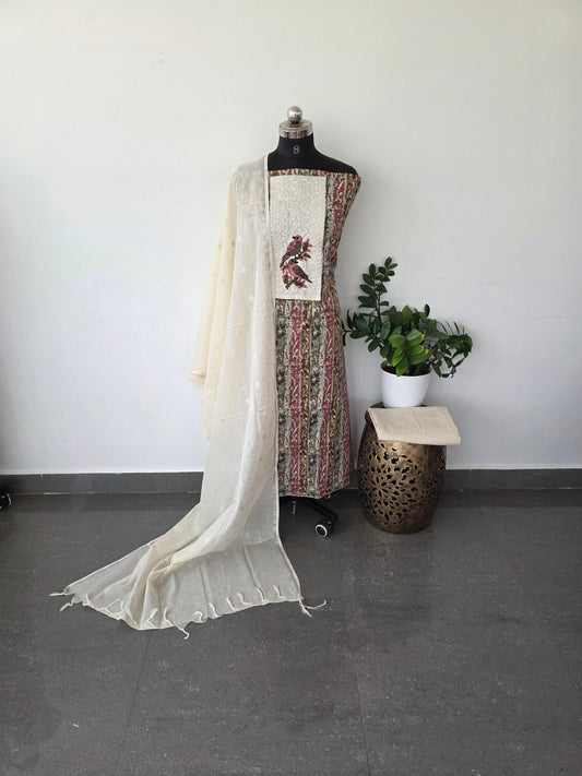 Pure cotton set with embroidery work- POS