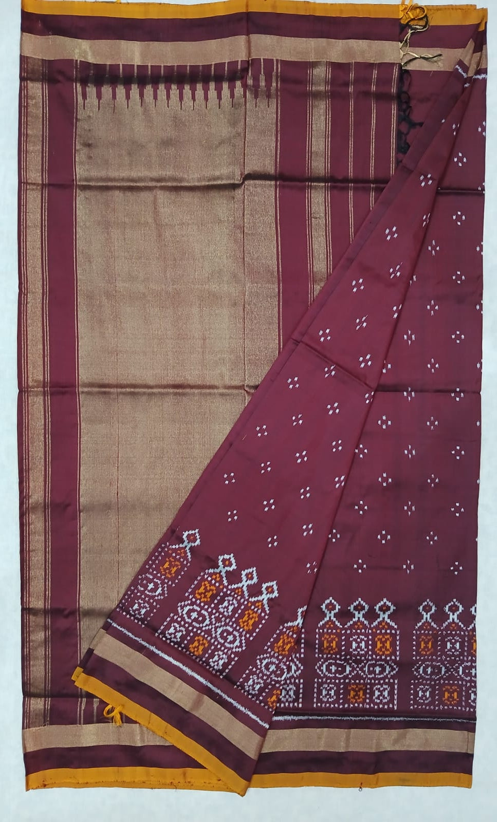 Handloom Mulbery ikkat border pattu saree- WW894