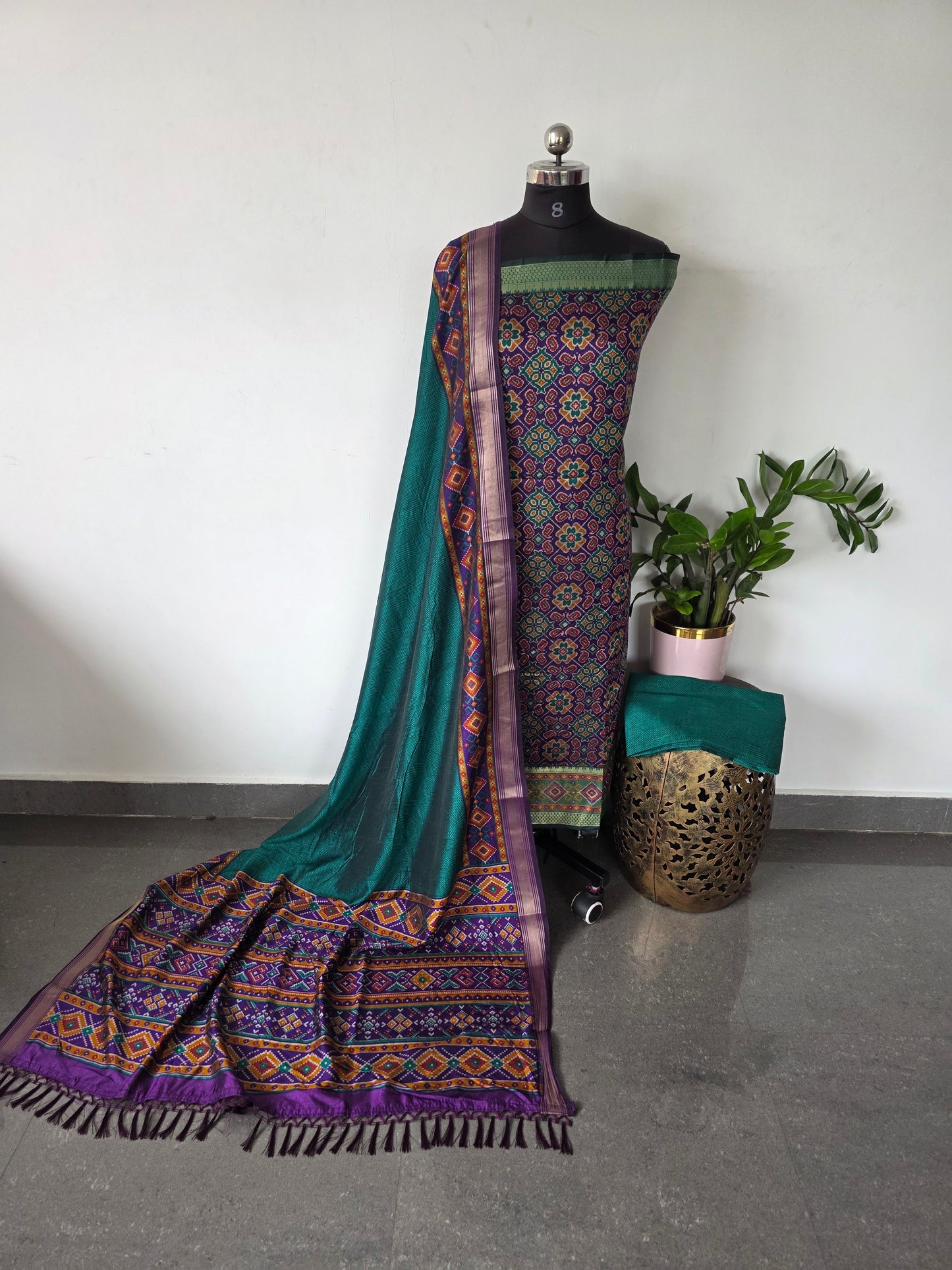 Premium semi Patola silk set - PK88
