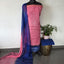 Handblock soft silk set with georgette shawl- GE256
